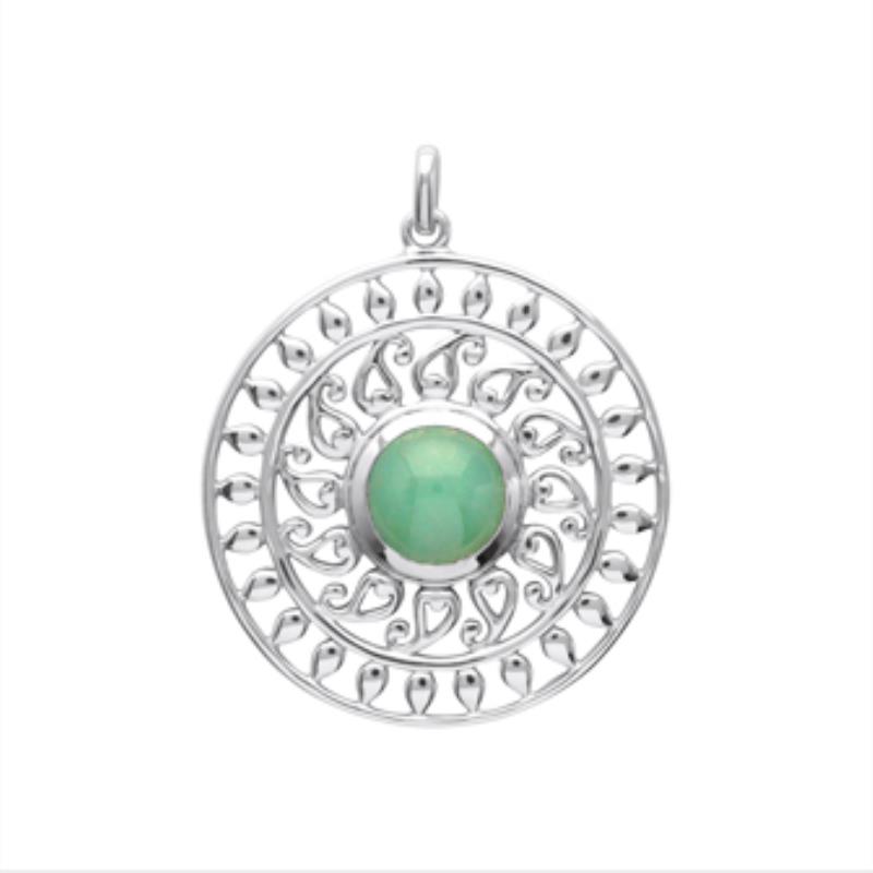 PENDENTIF ARGENT 925 RHODIE AVENTURINE