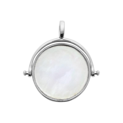 PENDENTIF ARGENT 925 RHODIE NACRE