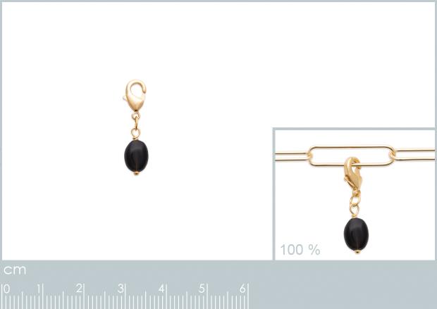 PENDENTIF PL-OR 750 3MIC OBSIDIENNE NOIRE - 2z772407