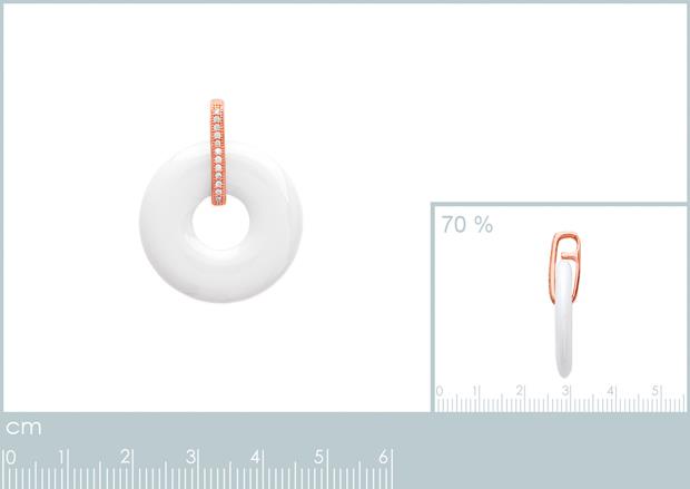 PENDENTIF PL-OR 750 3MIC ROSE OZ CERAMIQUE - 2z752810