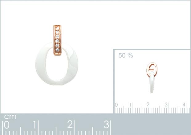 PENDENTIF PL-OR 750 3MIC ROSE OZ CERAMIQUE - 2z742810