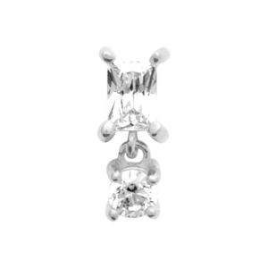 PIERCING ARGENT 925  TIGE TITANE RHODIE OZ