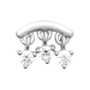 PIERCING ARGENT 925  TIGE TITANE RHODIE OZ