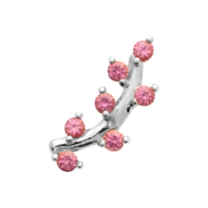PIERCING ARGENT 925  TIGE TITANE RHODIE PS